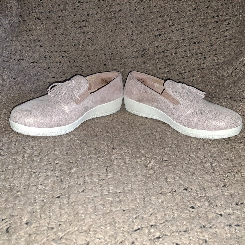 FITFLOP-Superskate Tassel-Pink Shimmery Loafer-Comfort-Sz 8.5-Excellent - Picture 4 of 8